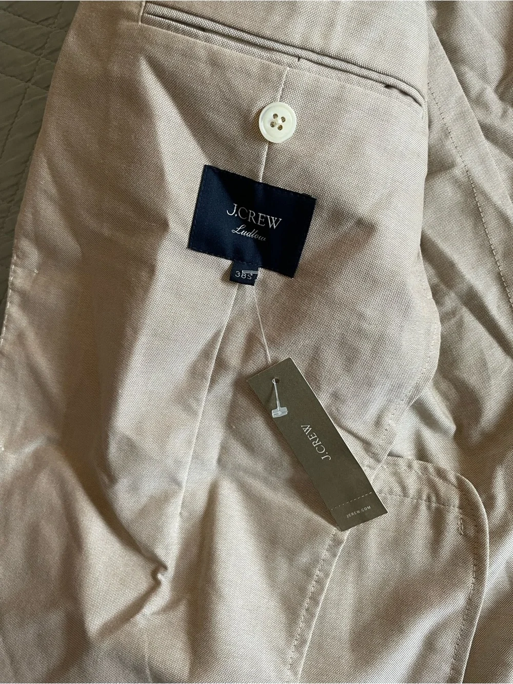 J. CREW Ludlow Slim-fit suit jacket in Portuguese cotton oxford Khaki 38 S CQ514